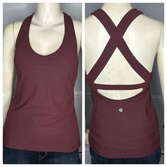 Lululemon Long Breath 2-In-1 Tank In Redwood / Auburn Size 4 - Picture 1 of 10